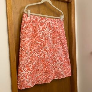 Coral paisley skirt, like new